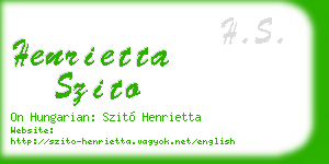 henrietta szito business card